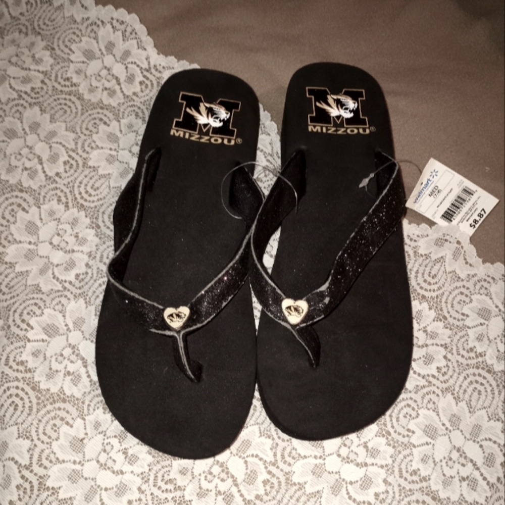 Brand new never worn Mizzou flip flops 7/8
